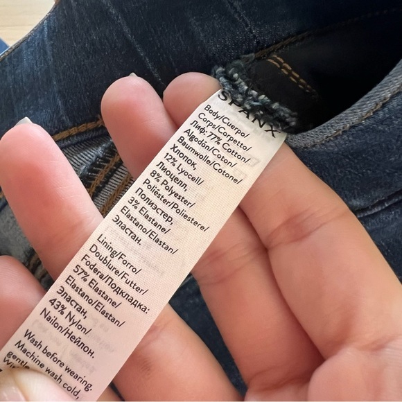 SPANX Distressed Denim Skinny Jean Leggings Size Large‎ - Picture 3 of 7